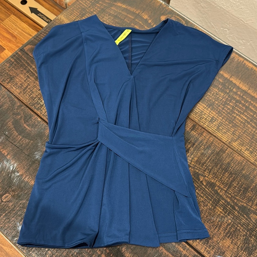 Betabrand Twist Front Top in Gem Stone Blue NWT XS-XL